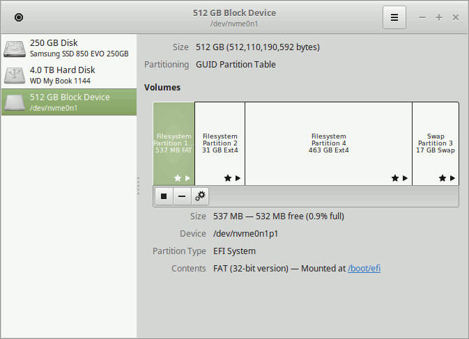 The NUC UEFI boot partition