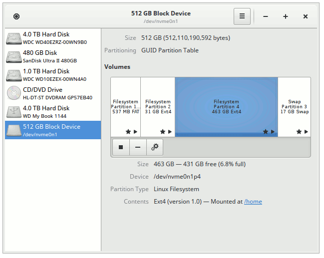 Skylark /home user partition