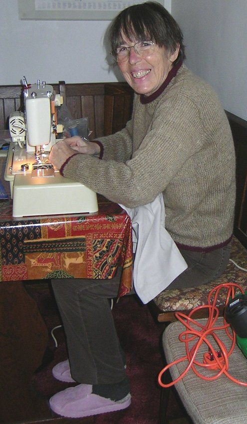 Christa sewing, November 2006