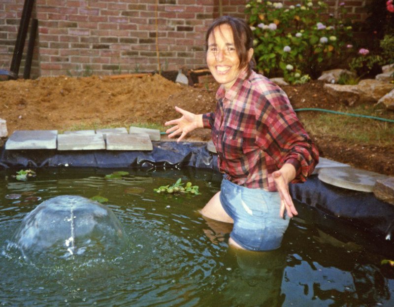 Christa and an early fountain