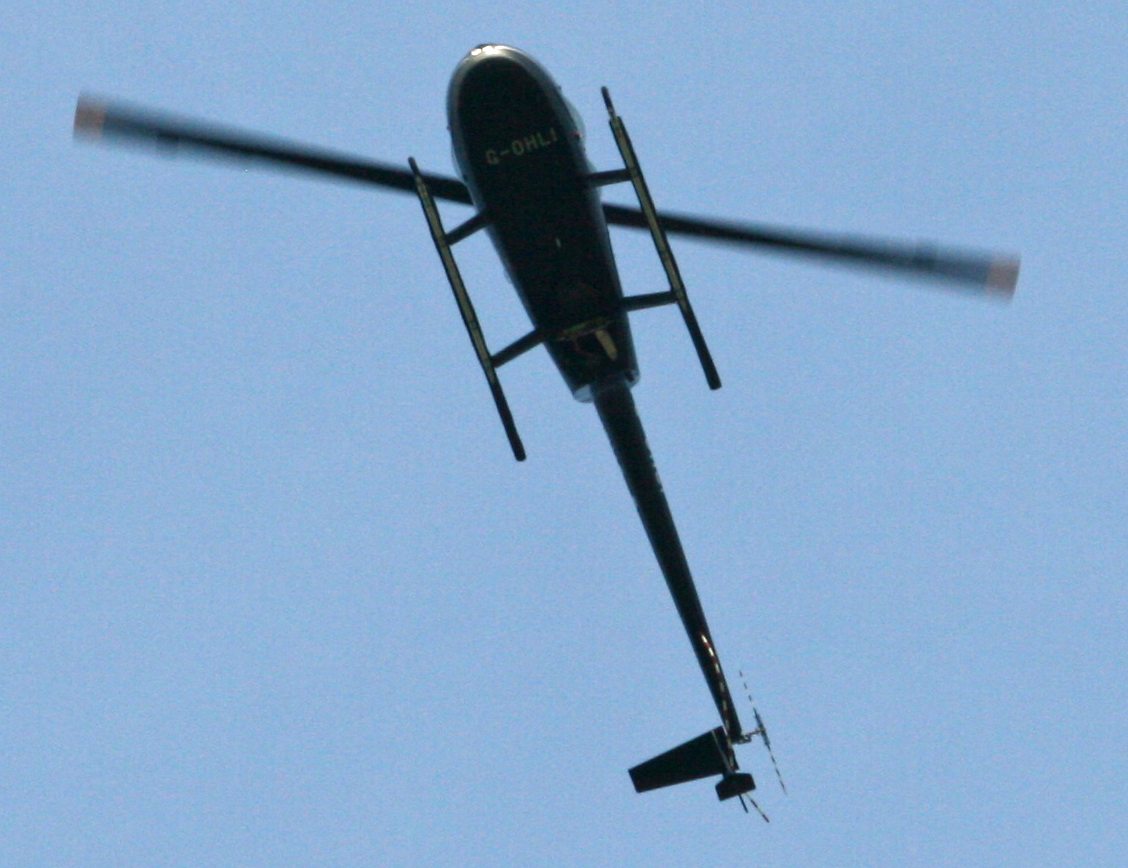 Chopper over Winchester Hill