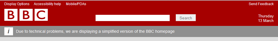 BBC web page problems