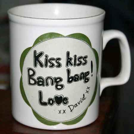 Kiss, kiss, bang, bang mug