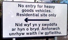 Welsh road sign