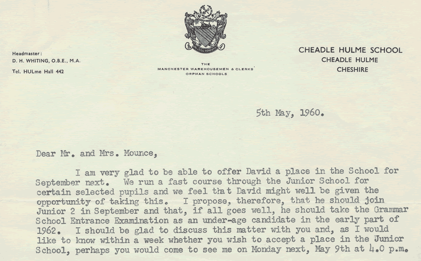 Headmaster's letter