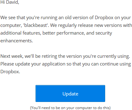 Dropbox update