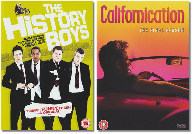 DVDs of Californication and History Boys