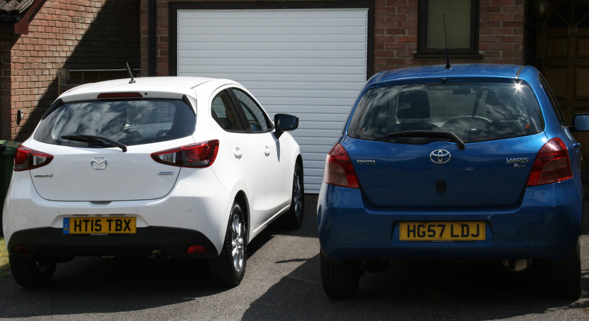 Mazda2 (2015) and Yaris (2007)