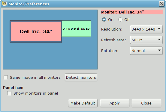 Monitor preferences