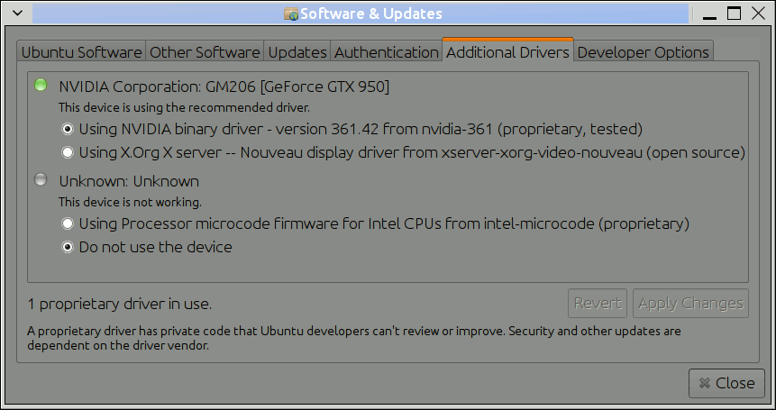 nVidia on Ubuntu 16.04